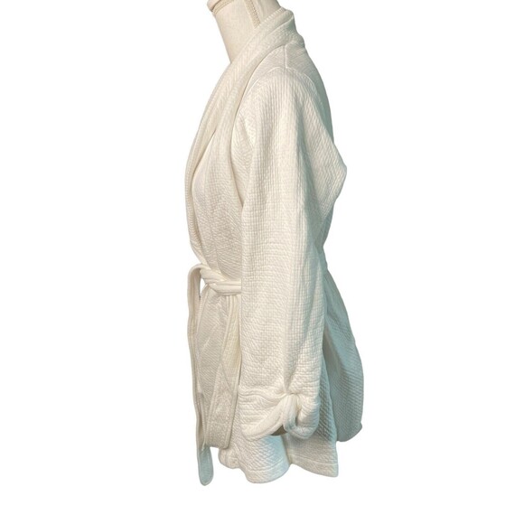 P. Jamas Womens short white textured bathrobe size large a13 - Picture 3 of 11